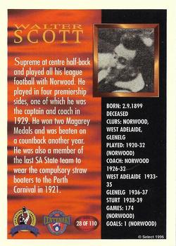 1996 Select AFL Hall of Fame #28 Walter Scott Back